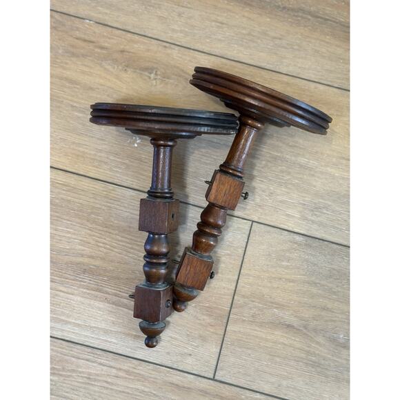 Pair Architectural Salvage Wood Corbels Spindle Turned Victorian Pieces Shelf - Picture 2 of 14